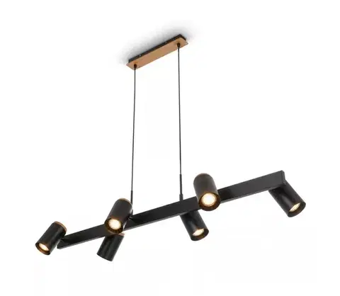 Svietidlá Briloner 4059065 - Závesný luster na lanku ERA 6xGU10/10W/230V čierny 4059065