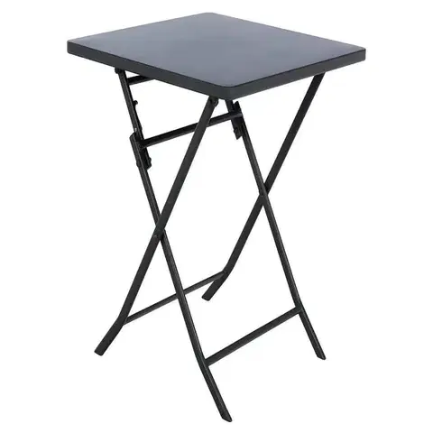 Stolčeky Kovový skladací stôl SUNNY 70x70 cm (antracit)