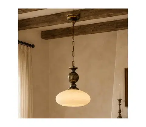 Svietidlá BRILAGI - Luster na reťazi MOLLERO 1xE27/15W/230V priemer 24 cm bronz/patina 2140