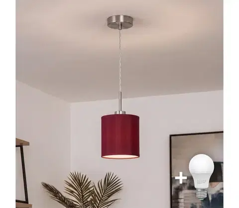 Svietidlá BRILAGI - LED závesný luster na lanku NUBILA 1xE27/60W/230V priemer 14 cm pompejská červená EG32515+BG1579