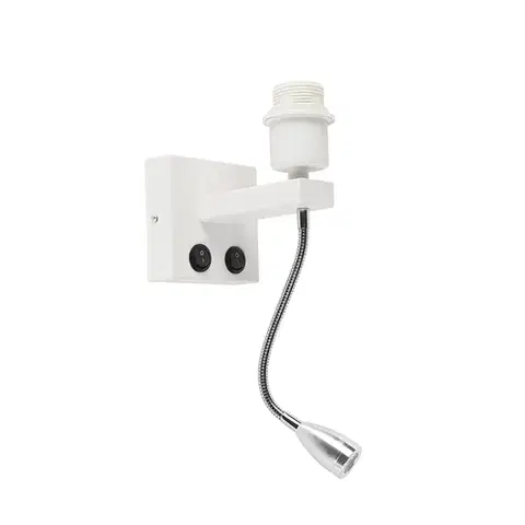 Lampy Moderná nástenná lampa biela s flexibilným ramenom - Brescia Combi