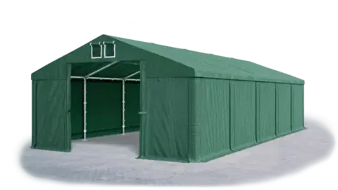 Záhrada Skladový stan 5x10x2,5m strecha PVC 560g/m2 boky PVC 500g/m2 konštrukcie ZIMA PLUS Zelená Zelená Zelená