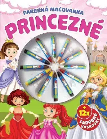 Nalepovačky, vystrihovačky, skladačky Farebná maľovanka - Princezné