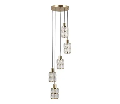 Svietidlá  PND-40668-5-HBR - Luster na lanku ALMA 5xE27/40W/230V zlatý PND-40668-5-HBR