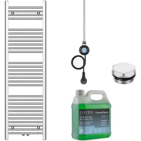 Doplnky do kúpeľne CERANO - Kúpeľňový elektrický radiátorový set Benito - WIFI - 600W - chróm - 1500x450 mm CER-361229