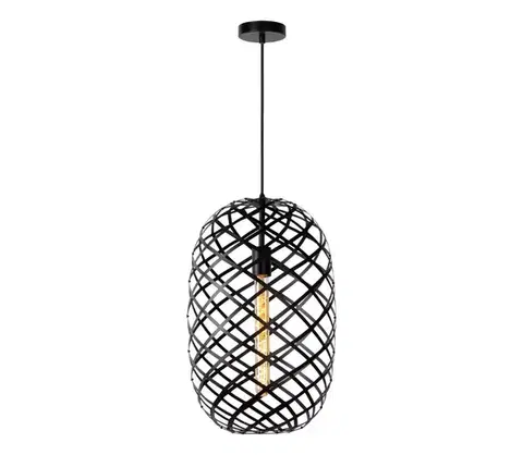 Svietidlá Lucide 21417/32/30 - Luster na lanku WOLFRAM 1xE27/60W/230V čierna 21417/32/30