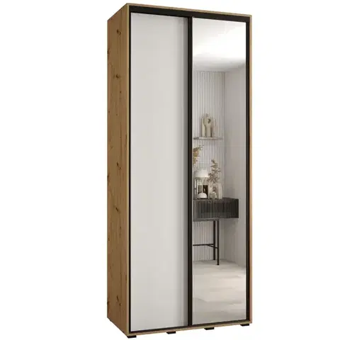 Šatníkové skrine Skriňa 45 Canaris 3 130 artisan/biela/čierna