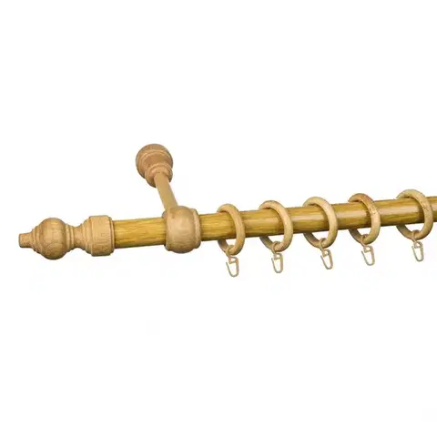 Garniže a kolajničky Záclonová tyč FI28mm 160cm Svetlý dub