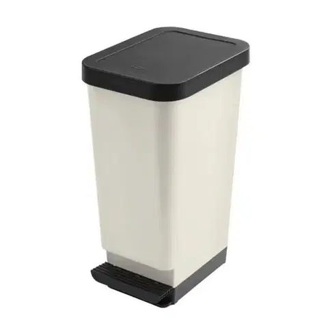 Odpadkové koše Kinekus Kôš na odpad nášľapný, 40L, plastový, "Moda" TONTARELLI, krémový