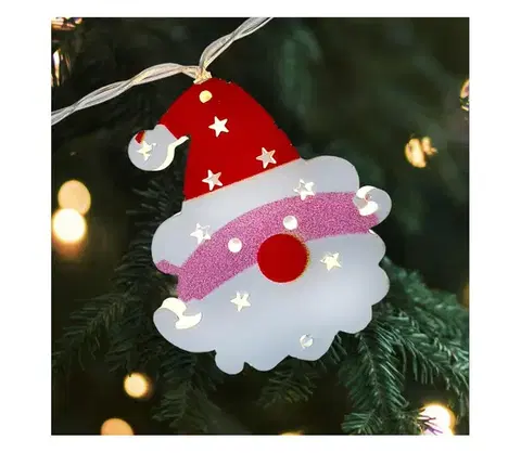 LED osvetlenie  Vonkajšia LED svetelná reťaz, 10× LED / 2× AA, 1,65 m, IP44, teplá biela — Santa 028 0000615