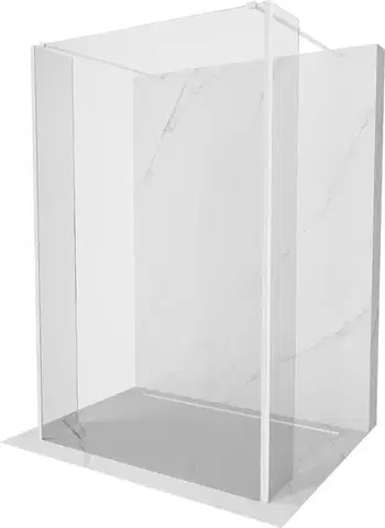Sprchové dvere MEXEN/S - Kioto Sprchová zástena WALK-IN voľne stojaca 110 x 30 x 30, transparent, biela 800-110-030-222-20-00-030