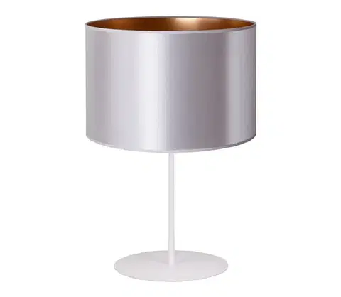 Lampy  - Stolná lampa CANNES 1xE14/15W/230V pr. 20 cm strieborná/medená/biela 602969