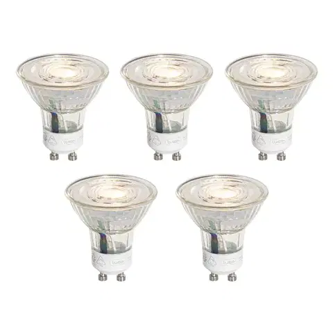 LED osvetlenie Sada 5 GU10 50 mm 3-krokovo stmievateľných LED žiaroviek Kelvin číra 4,9 W 450 lm 2000 – 2700 K
