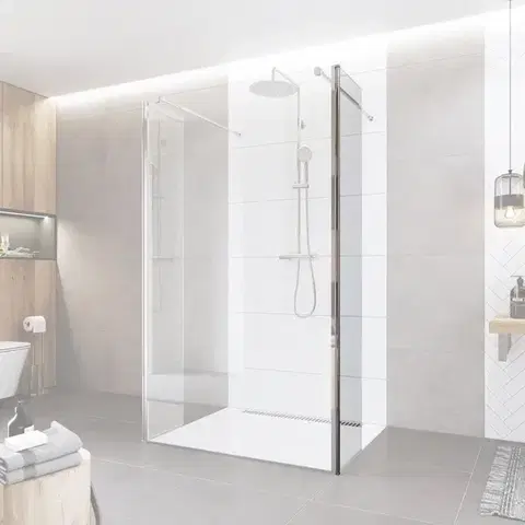 Sprchovacie kúty Mereo Bočný diel pre WALK IN, Novea, 35 x 200 cm, chróm ALU, sklo Číre CK10635S
