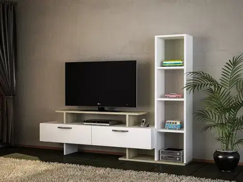 Nábytkové zostavy MISTRAL TV stena, biela / dub Cordoba