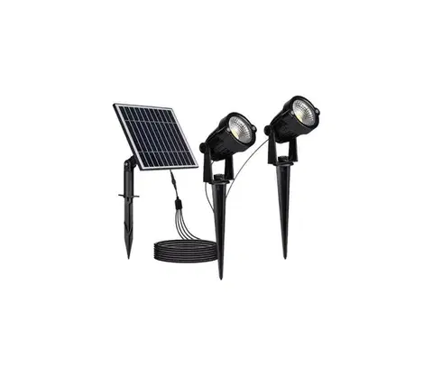 LED osvetlenie  SADA 2x LED Vonkajšia solárna lampa 2xLED/1,2W/3,7V IP65 3000K 4000 mAh 20488