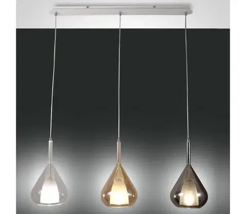 Svietidlá Fabas Luce 3481-48-297 - Luster na lanku LILA 3xE27/40W/230V číra/zlatá/šedá 3481-48-297