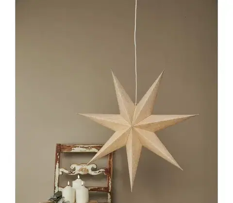 Vianočné dekorácie Eglo 411556 - Vianočná dekorácia ÉTOILE hviezda 1xE14/25W/230V 60 cm béžová 411556