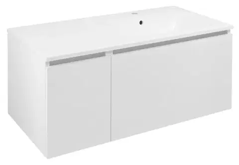 Kúpeľňový nábytok SAPHO - LOREA skrinka 100x46x51,5cm (30+70cm), pravá, biela matná LE070-3131-R-01
