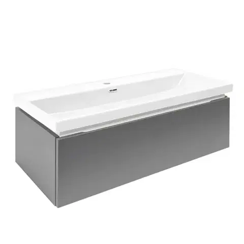 Kúpeľňový nábytok Kúpeľňová skrinka s umývadlom SAT Feel 100x30x44, 8 cm antracit mat SATFEEL100ANTU4 SATFEEL100ANTU4
