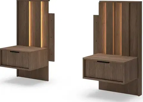 Nočné stolíky ArtLas Set nočných stolíkov MAARO s LED osvetlením