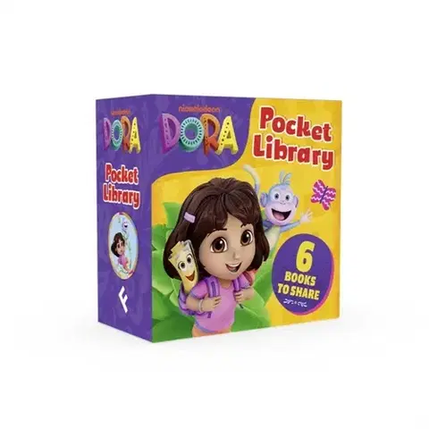 Leporelá, krabičky, puzzle knihy Dora Pocket Library