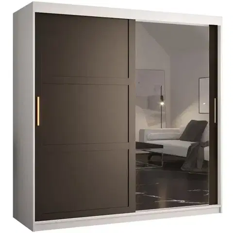 Šatníkové skrine Skriňa Amiro 2 180 biely/čierny