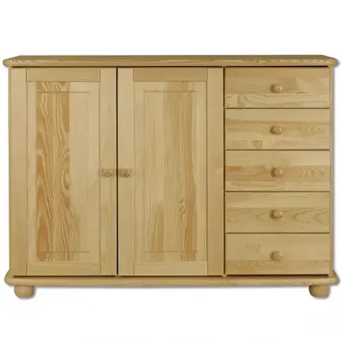 Komody do spálne Komoda z Borovice KD144 surová