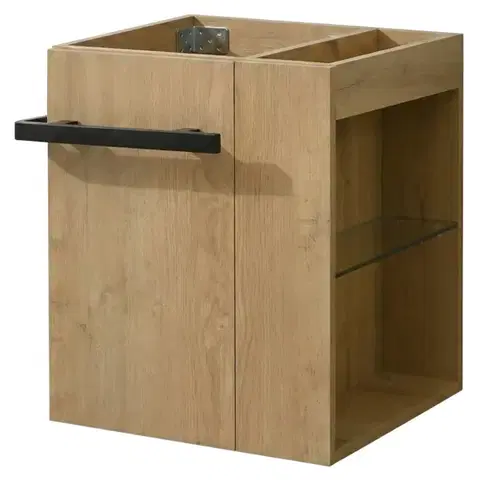 Kúpeľňový nábytok CERANO - Kúpeľňová skrinka pod umývadlo s úchytkou Esme - dub medový - 44,5x51x44,5 CER-670735