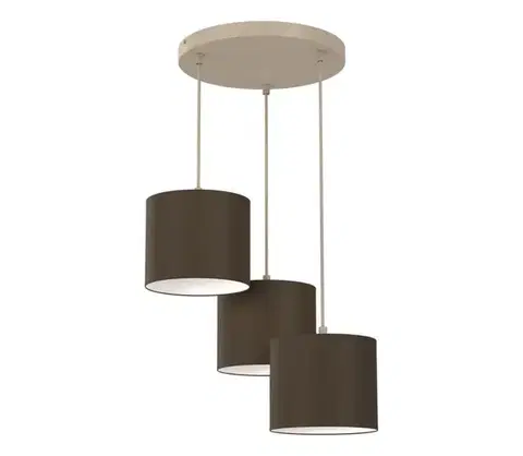Svietidlá  Závesný luster na lanku ARDEN 3xE27/15W/230V pr. 30 cm béžová/hnedá 4662
