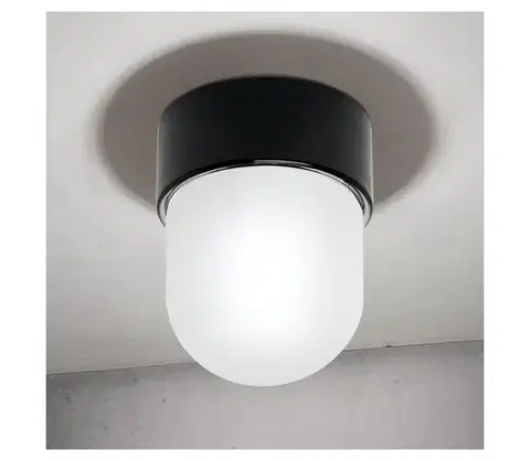 Svietidlá Orion - Stropné svietidlo OSTIA 1xE27/40W/230V pr. 9,8 cm čierne DL 7-795/1 schwarz/Kera
