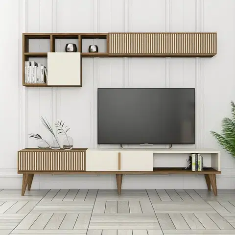 Konferenčné stolíky Televízna stena Milen Walnut and Cream