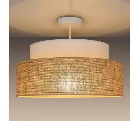 Svietidlá  Prisadený luster BOHO 1xE27/60W/230V pr. 40 cm biela/béžová 0630