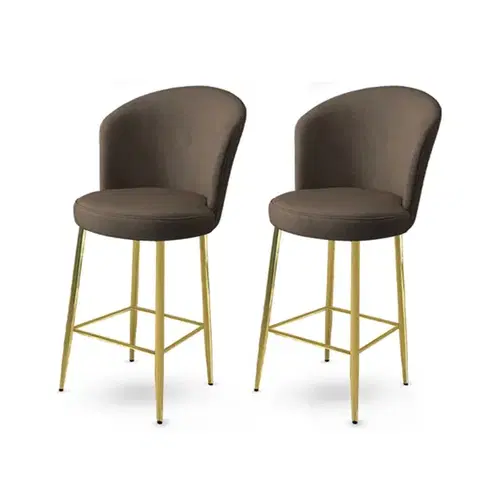 Barové stoličky Bar Stool Set (2 Pieces) Fora - Anthracite, Gold