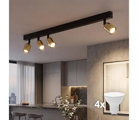 Svietidlá  LED bodové svietidlo TOP 4xGU10/10W/230V čierna/zlatá 6314