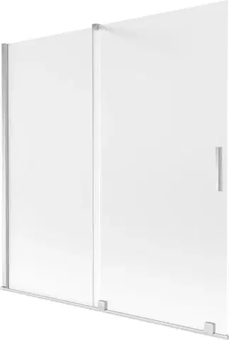 Sprchové dvere MEXEN/S - Velar dvojkrídlová posuvná vaňová zástena 160 x 150, dekor, chróm 896-160-000-31-01