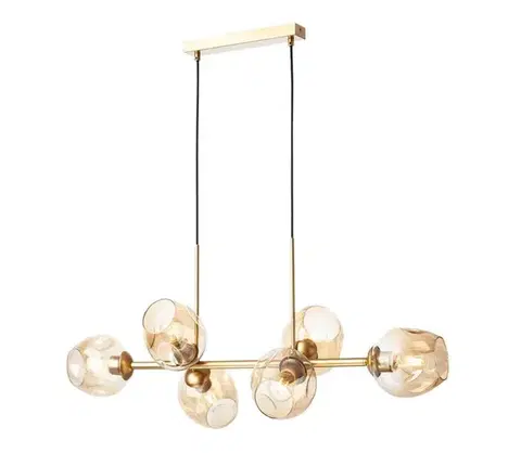 Svietidlá Redo 01-2619 - Luster na lanku PIERCE 6xE27/42W/230V zlatá/dymová 01-2619