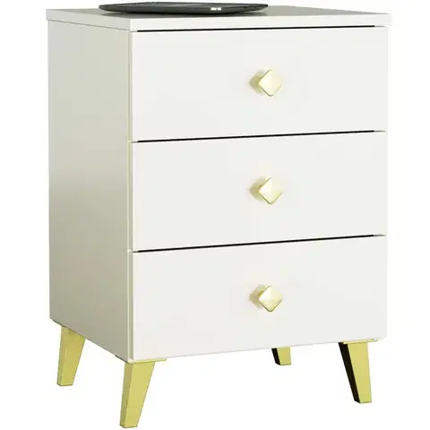 Nočné stolíky MEJBY elegantný nočný stolík K-03, kašmír/zlatá