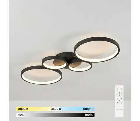 Svietidlá BRILAGI - Stmievané LED stropné svietidlo RINGO LED/34W/230V čierne + diaľkový ovládač BR25115