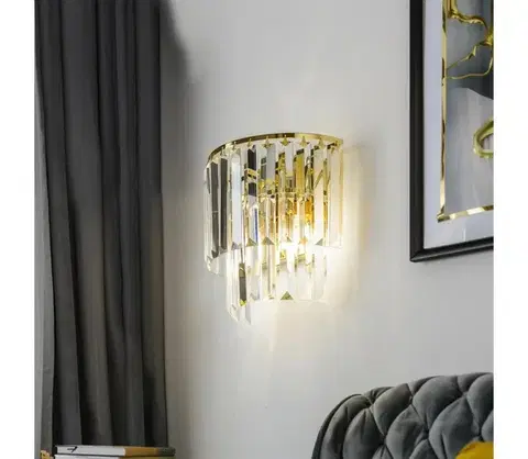 Svietidlá BRILAGI - LED Krištáľové nástenné svietidlo MOZART 2xE14/40W/230V zlatá BG-17106/2W-GLD
