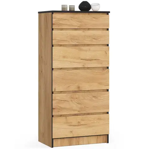 Komody a skrinky Moderná vysoká komoda MARIANNA60, dub Craft