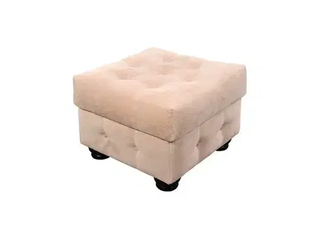 Taburetky PYKA Chesterfield kožená taburetka wenge / biela (White snow)