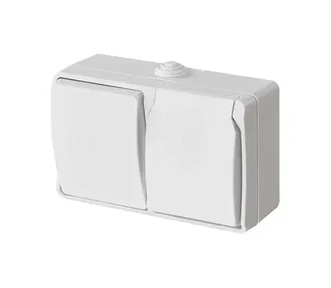 Predlžovacie káble  Domový spínač č. 6 so zásuvkou 250V/16A IP44 biely A1397.5