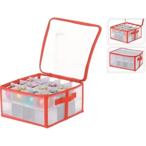 Vianočné ozdoby Kinekus Box úložný na vianočné dekorácie, na 32ks, 34x34x17 cm