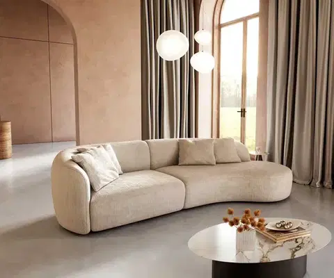 Veľké pohovky DELIFE Pohovka Mairi 330x160 cm manšester béžová