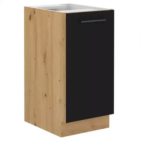 Kuchynské skrinky stojace Kuchynská skrinka Modena 40D1F BB čierna/dub artisan