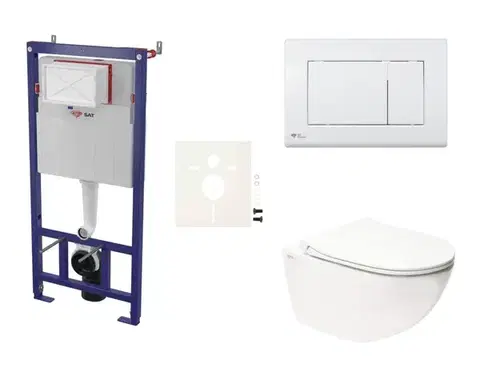 Záchody Cenově zvýhodněný závěsný WC set SAT do lehkých stěn / předstěnová montáž + WC SAT Infinitio SIKOSSINF20K SIKOSSINF20K