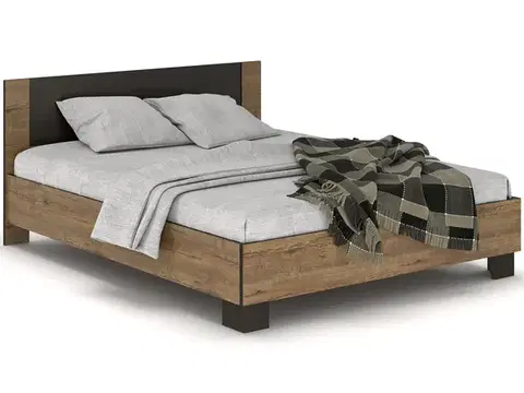 Postele NABBI Verify LB-140 manželská posteľ s roštom 140x200 cm dub april / wenge