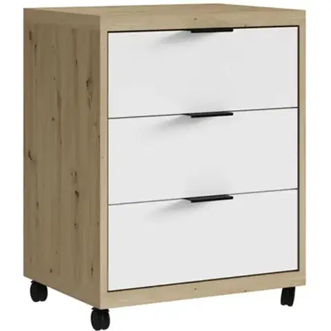 Moderné kancelárske stoly Skrinka Max dub artisan/biely