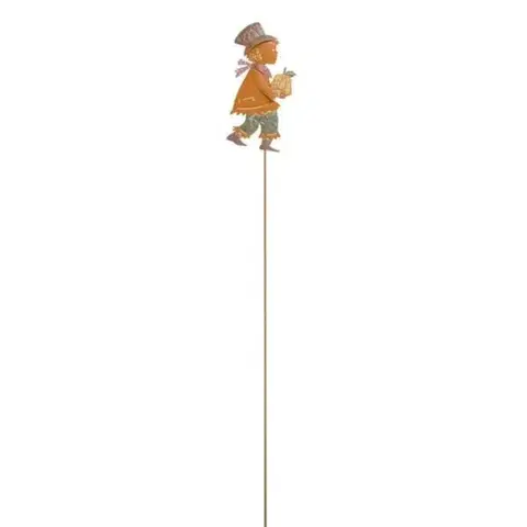 Záhradné lampy Kinekus Ozdoba zapichovacia chlapec 85 cm hrdza kov